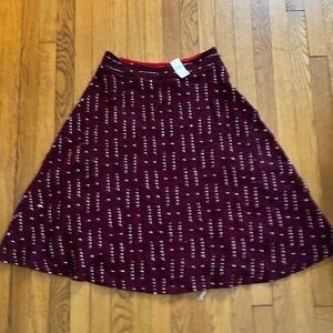Anthropologie Maroon Lined A-Line Sweater Skirt